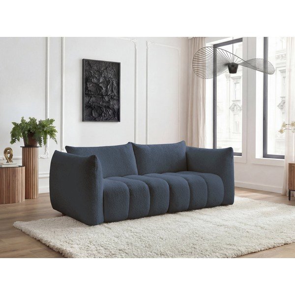 Tamno plava sofa od bouclé tkanine 234 cm Azra – Bobochic Paris-image-1