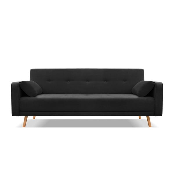 Crni kauč na razvlačenje Cosmopolitan Design Stuttgart, 212 cm
