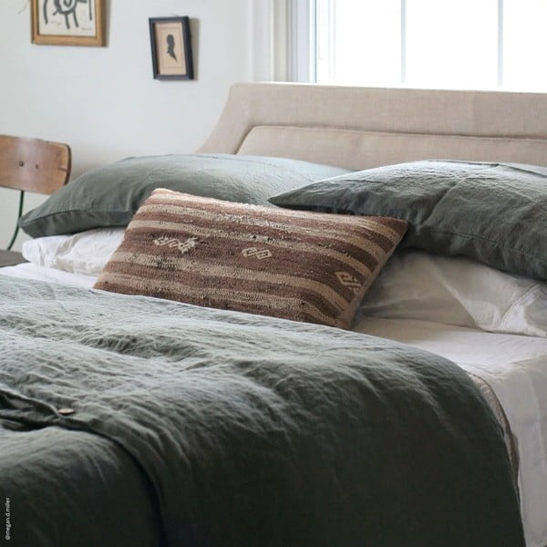 Lanena jastučnica 40x40 cm Forest Green  – Linen Tales-image-2