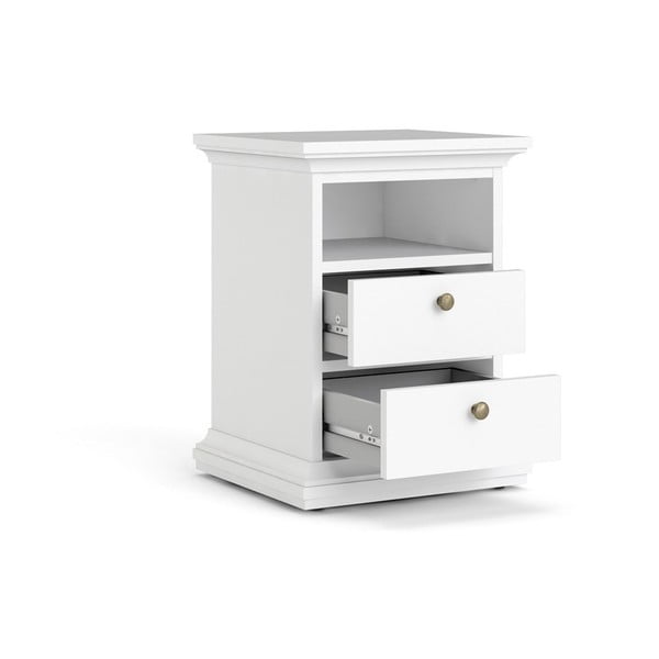 Bijeli noćni ormarić s policama Paris - Tvilum-image-4