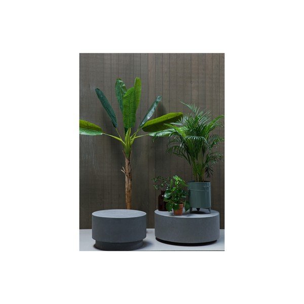 Sivi stolić za kavu od vlaknaste gline WOOD Dean, Ø 80 cm-image-2