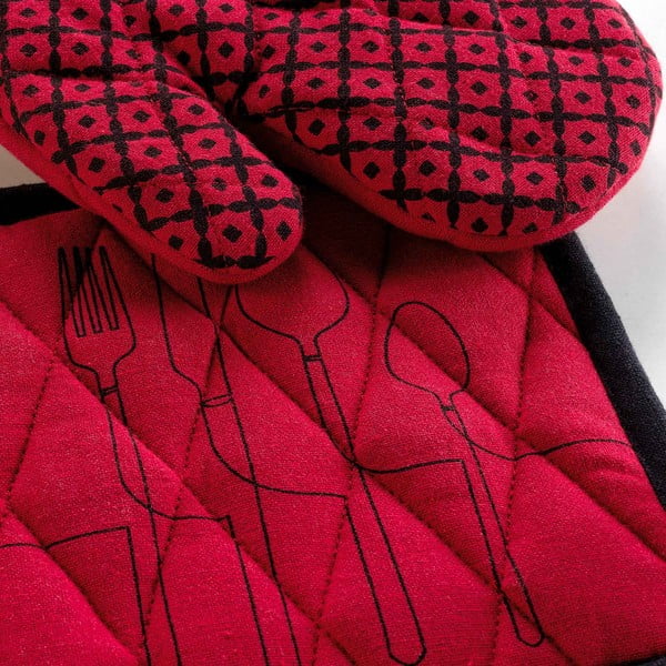 Kuhinjske rukavice u setu 2 kom od recikliranog pamuka Cuisiline – douceur d'intérieur-image-1