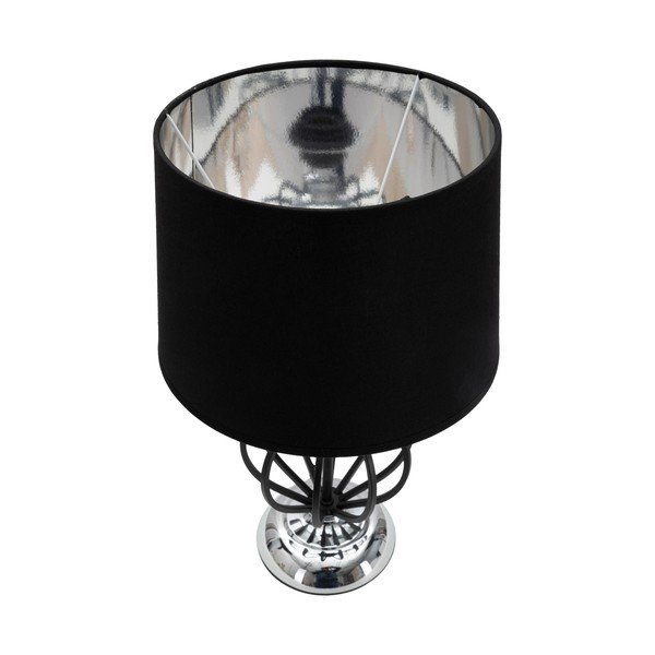 Crna/u srebrnoj boji stolna lampa s tekstilnim sjenilom (visina 44,5 cm) Darky – Mauro Ferretti-image-2