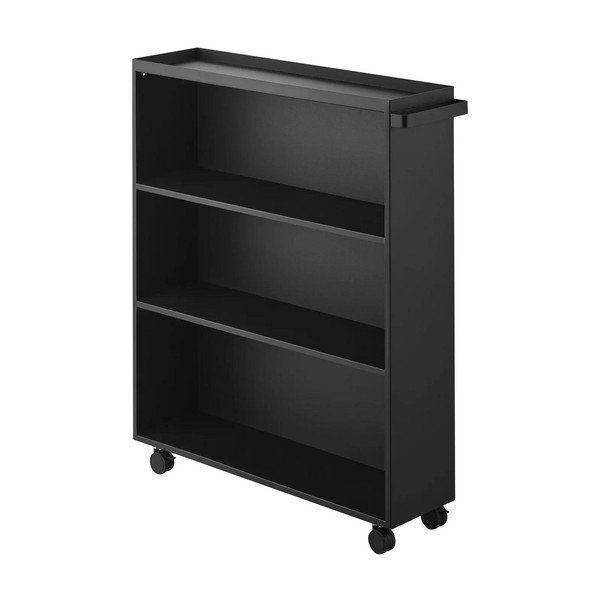 Crni metalni regal na kotačima 59x70x16 cm Tower – YAMAZAKI