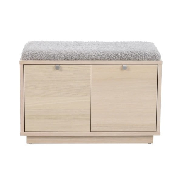 Sivi/u prirodnoj boji ormarić za cipele u dekoru hrasta s klupom Confetti – Rowico-image-2