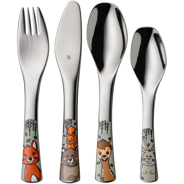 Dječji pribor za jelo 4 kom od nehrđajućeg čelika u srebrnoj boji Forest Friends – WMF