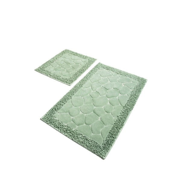 Svijetlo zeleni kupaonski tepih u setu od 2 komada 100x60 cm Stone - Foutastic