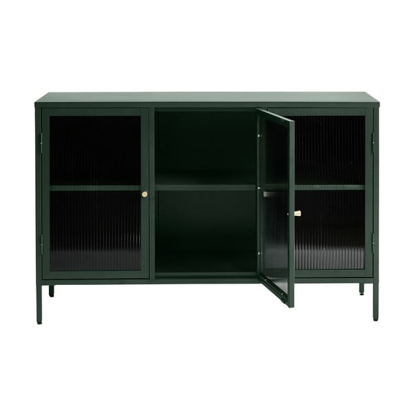 Zelena metalna vitrina Unique Furniture Bronco, visina 85 cm-image-1