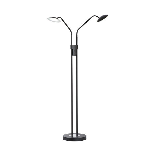 Crna LED stojeća svjetiljka s mogućnosti zatamnjivanja sa staklenim sjenilom (visina 135 cm) Tallri – Fischer & Honsel