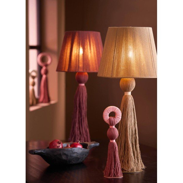 Tamno smeđa stolna lampa s tekstilnim sjenilom (visina 58 cm) Espino – Light & Living-image-1