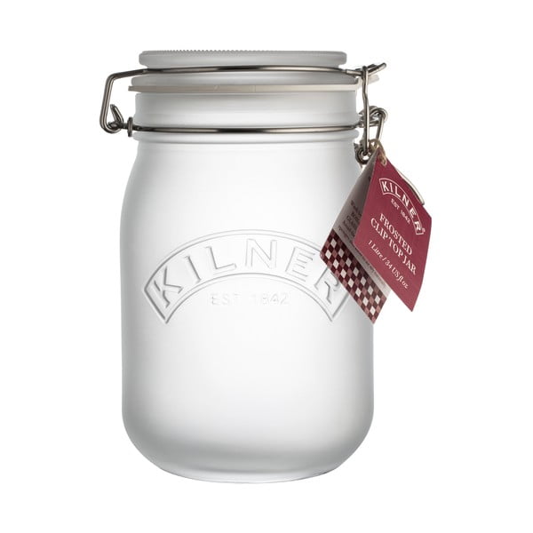Mliječno bijela čaša s Kilner kopčom, 1 l-image-1