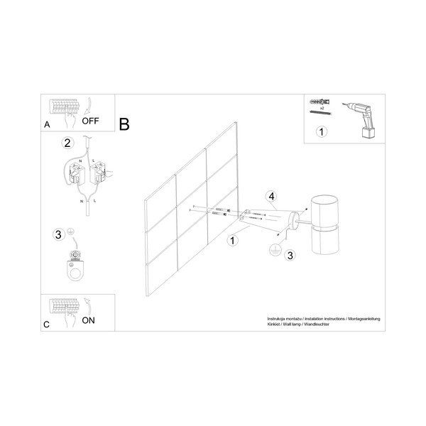 Crna zidna lampa aluminijska KUKKIA – Thoro-image-4