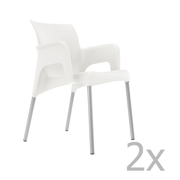 Set od 2 bijele vrtne stolice Resol Sun