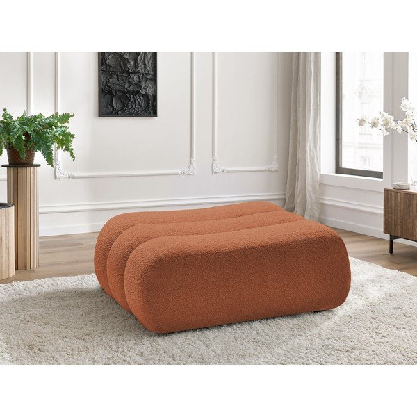 Narančasti tabure od bouclé tkanine Azra – Bobochic Paris-image-1