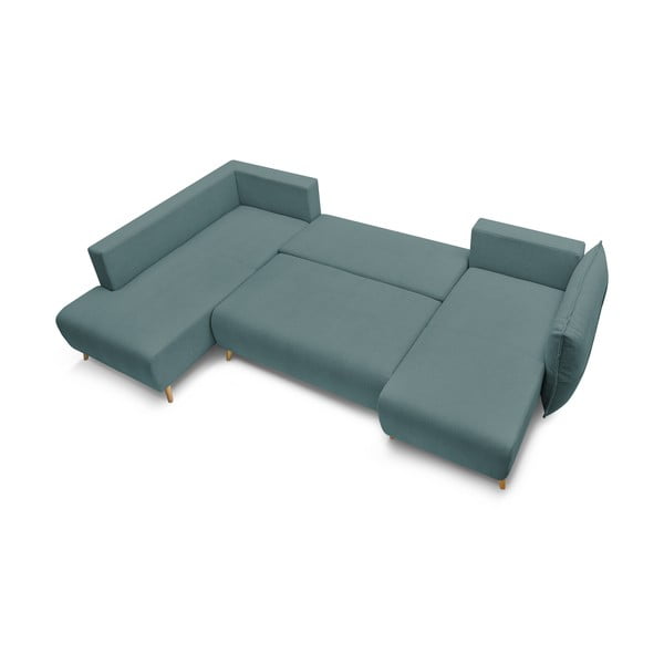 Tirkizna sklopiva kutna garnitura (s lijevim kutom/u obliku slova "U") Nessa – Bobochic Paris-image-4