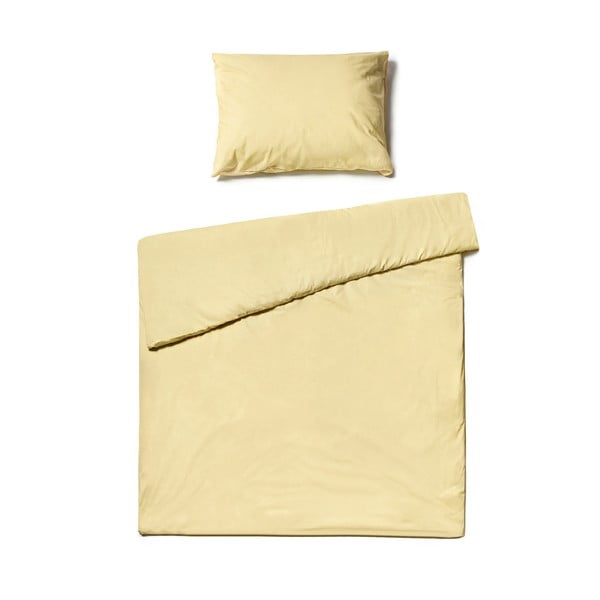 Vanilija žuta pamučna posteljina za krevet za jednu osobu Bonami Selection, 140 x 220 cm