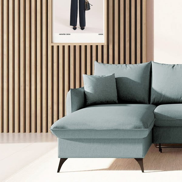 Svijetlo plava sklopiva/s prostorom za odlaganje kutna garnitura (s lijevim kutom/s ležaljkom) Brim – Rodier-image-4