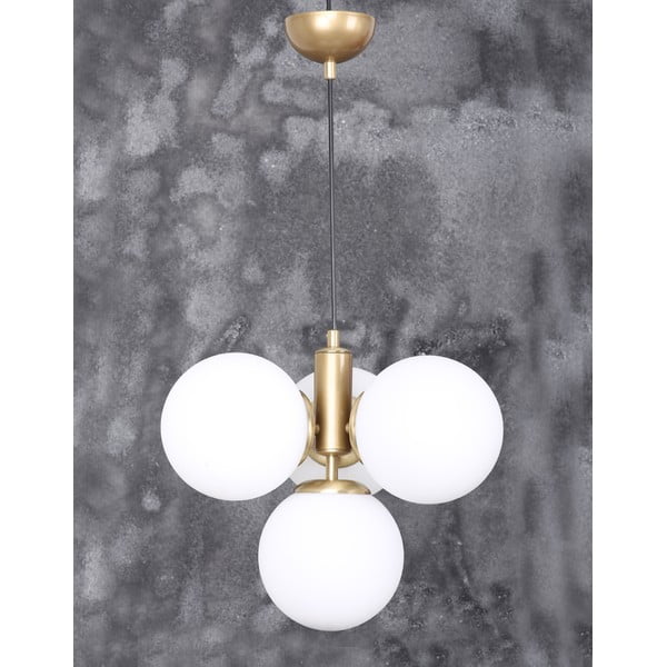 Bijela/u zlatnoj boji viseća svjetiljka sa staklenim sjenilom ø 15 cm Hector – Squid Lighting-image-2