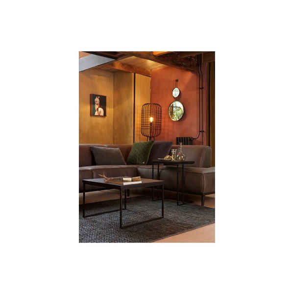 Crni stolić s daskom od recikliranog tikovog drva BePureHome Shape-image-3