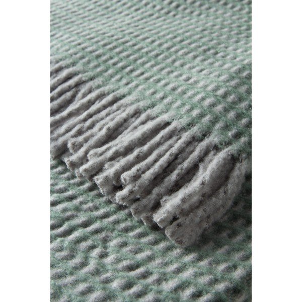 Zelena deka od mješavine pamuka 140x180 cm Uniwaffle – Euromant-image-1
