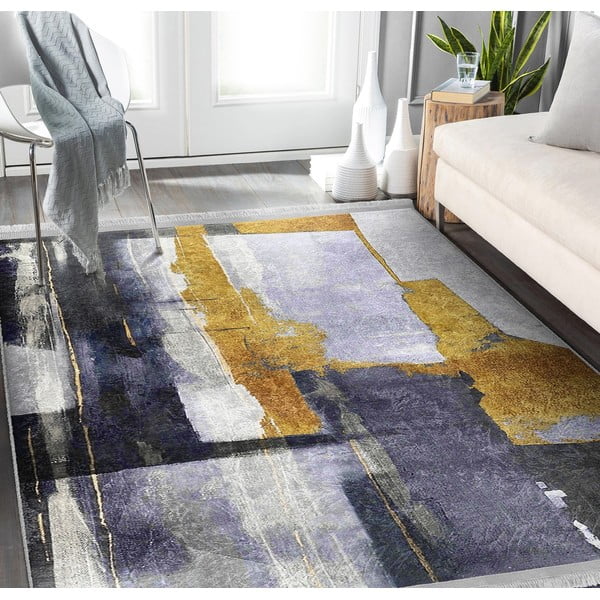 Žuti /tamno plavi periv tepih 160x230 cm Unique – Mila Home-image-2