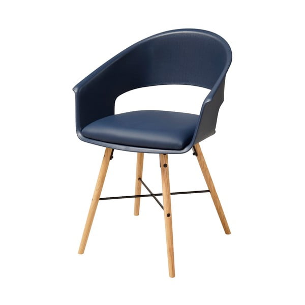 Plava stolica za blagovanje s bazom od bukovog drveta Actona Ivar