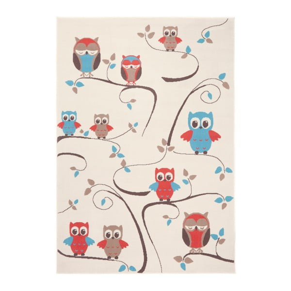Dječji crveno-smeđi tepih Zala Living Owl, 140 x 200 cm
