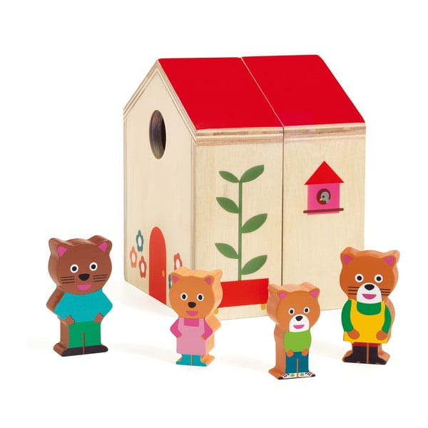 Drvena kućica za mačju obitelj Djeco