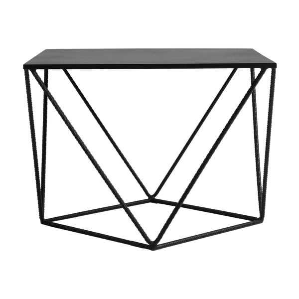 Crni stolić Custom Form Daryl, dužina 55 cm