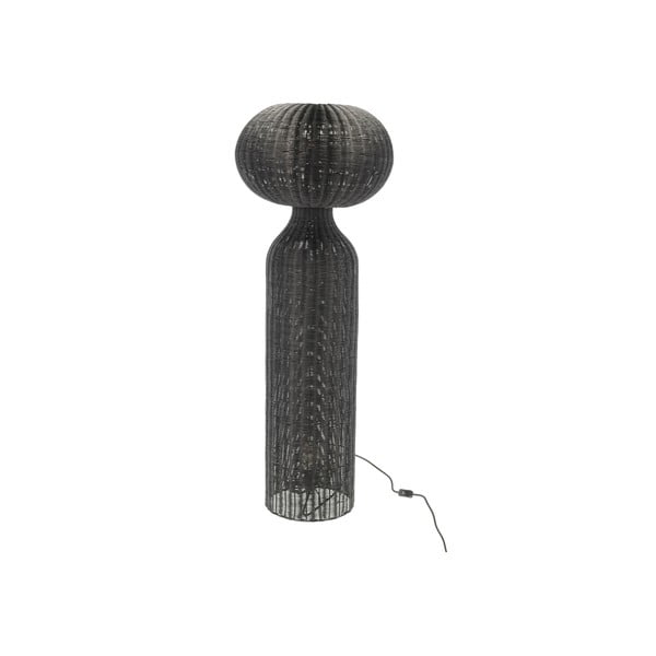 Crna stojeća svjetiljka sa sjenilom od ratana (visina 130 cm) Werna – Villa Collection
