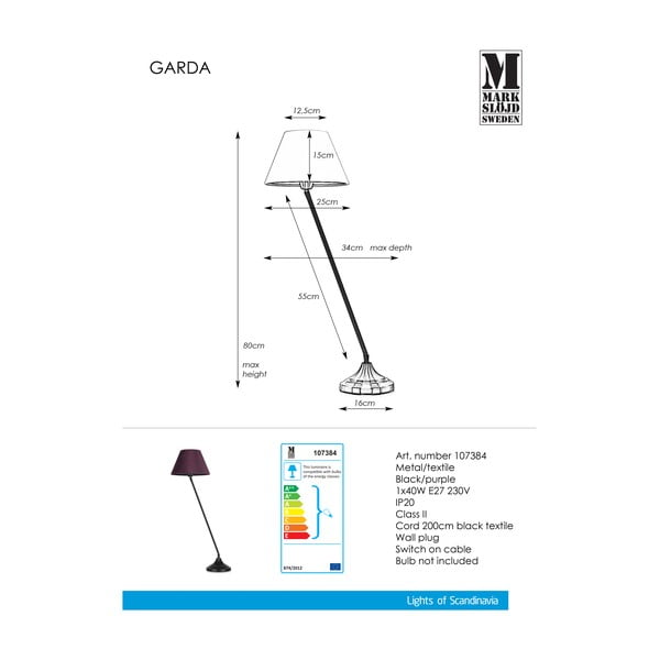 Crno-ljubičasta stolna svjetiljka Markslöjd Garda-image-2