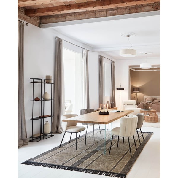 Crni/u prirodnoj boji obostrani tepih od morske trave 200x300 cm Brunilda – Kave Home-image-1