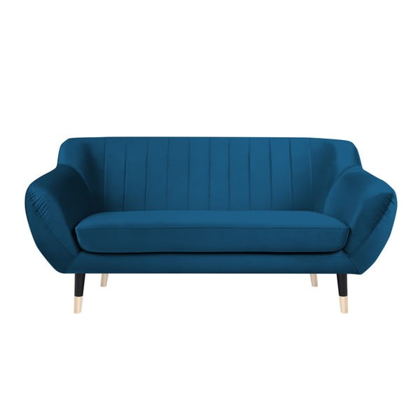 Plava sofa s crnim nogama Mazzini Sofas Benito, 158 cm