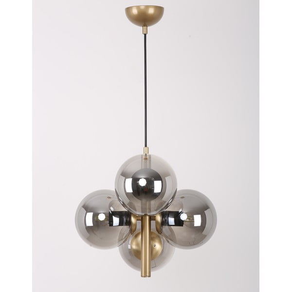 Siva/u zlatnoj boji viseća svjetiljka sa staklenim sjenilom ø 15 cm Forte – Squid Lighting-image-3