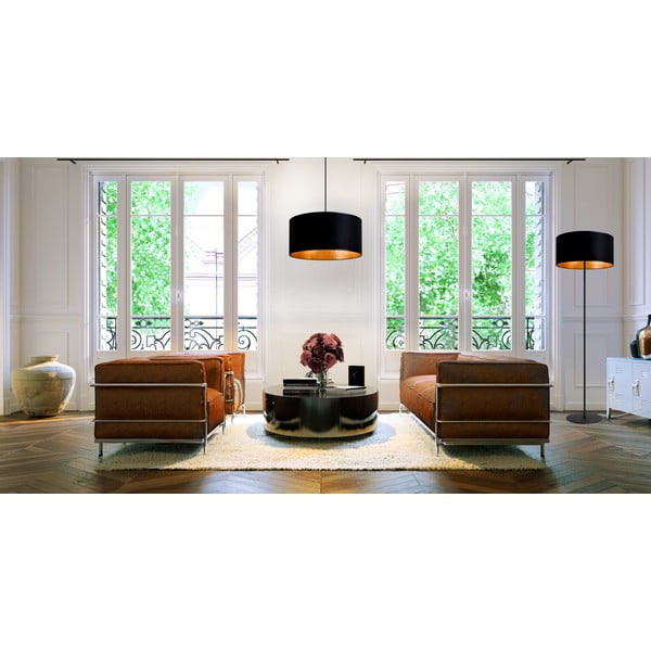 Crna viseća svjetiljka s unutarnjom stranom u zlatnoj boji Sotto Luce Mika, ⌀ 50 cm-image-1