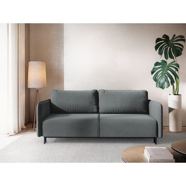 Tamno siva sklopiva/s prostorom za odlaganje sofa 226 cm Luana – Makamii-image-1