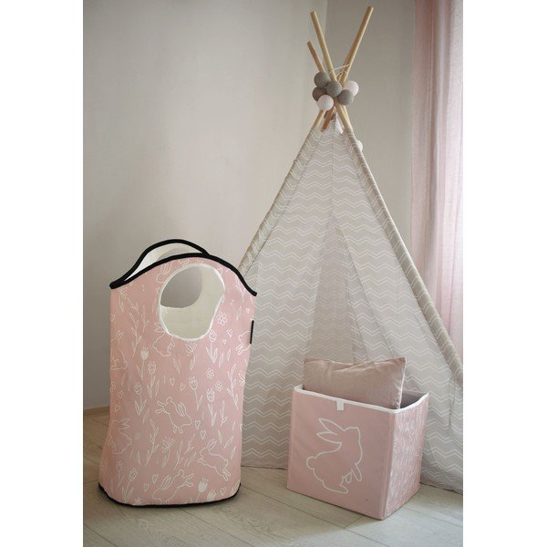 Dječja kutija za pohranu od roze tkanine Sweet Bunnies - Butter Kings-image-1