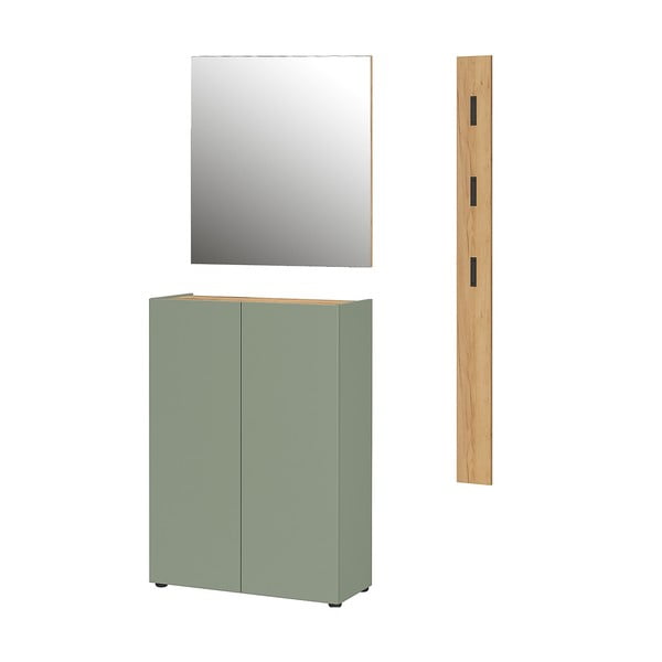 Svijetlo zeleni set za hodnik u dekoru hrasta 104x200x33 cm Alviano – Germania