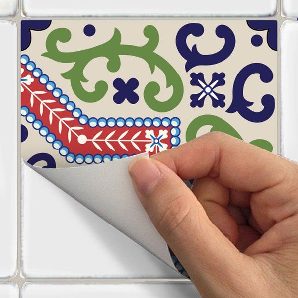 Set od 30 naljepnica Ambiance Azulejos Salsa, 120 x 100 cm-image-1