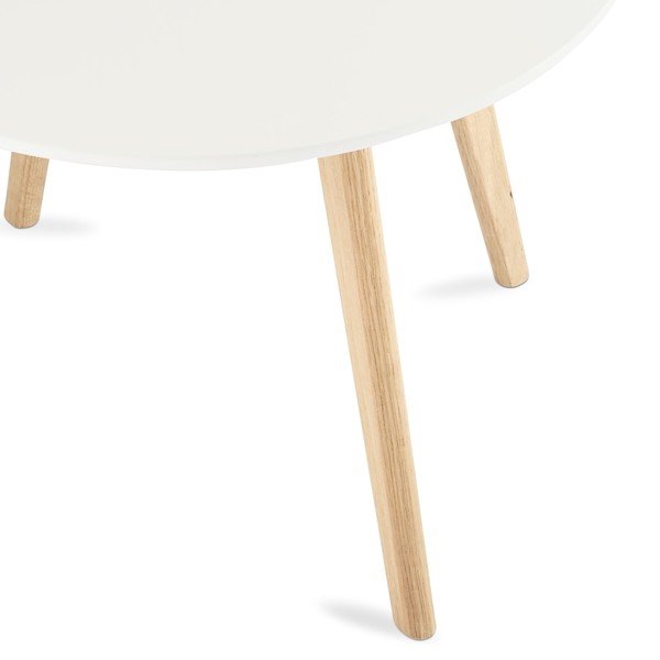 Bijela stolić za kavu sa nogama od hrastovog drveta Furnhouse Lifea, ø 60 cm-image-2