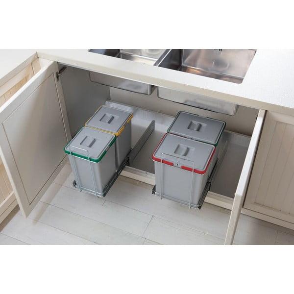 Plastična kanta za razvrstani otpad/ugradbena 24 + 8 + 8 l Ecofil - Elletipi-image-1