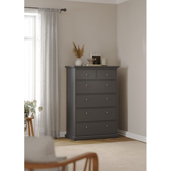 Siva visoka komoda 96x140 cm Paris – Tvilum-image-1