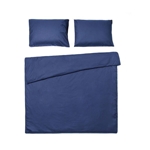 Tamnoplava pamučna posteljina za bračni krevet Bonami Selection, 160 x 200 cm