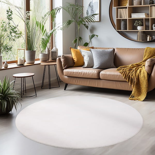 Krem periv okrugli tepih ø 160 cm Sky – Ayyildiz Carpets-image-1