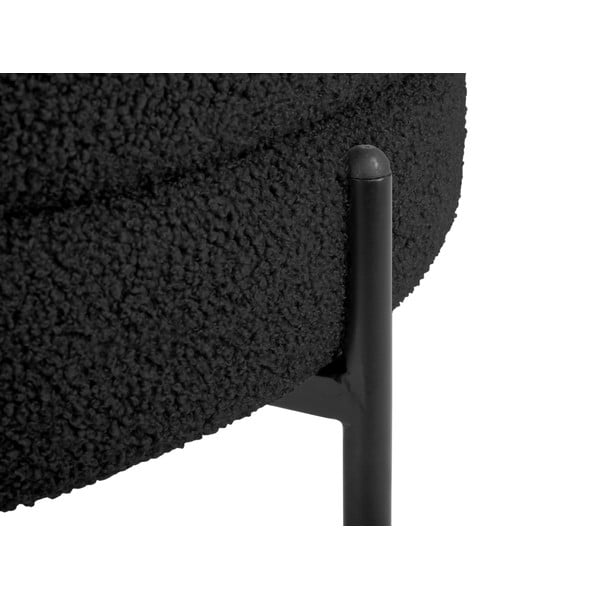 Crna fotelja od bouclé tkanine Noble – Leitmotiv-image-1