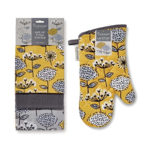 Ručnici i rukavica u setu 4 kom Retro Meadow – Cooksmart ®