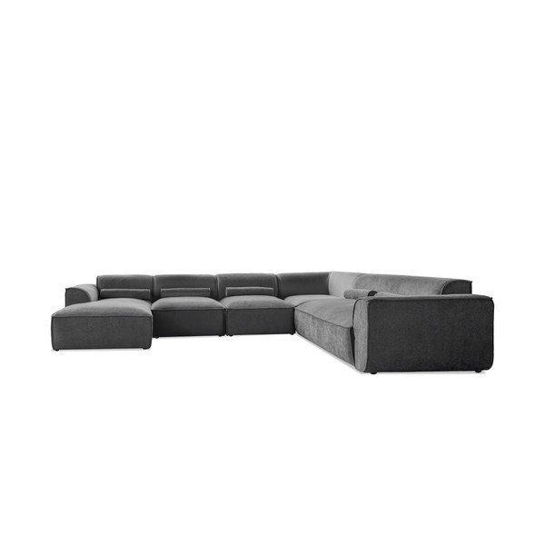 Siva kutna garnitura (s desnim kutom/u obliku slova "U") Flex Felix – Miuform