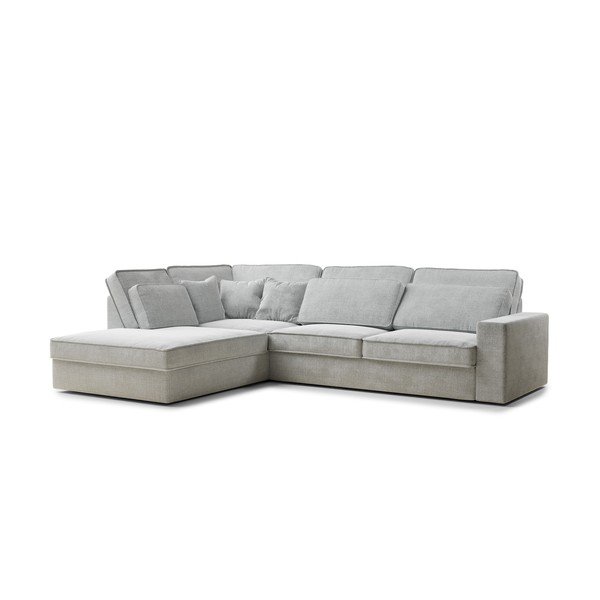 Svijetlo siva kutna garnitura od šenila (s lijevim kutom/u obliku slova L) Kirou – Maison de Rêve-image-2