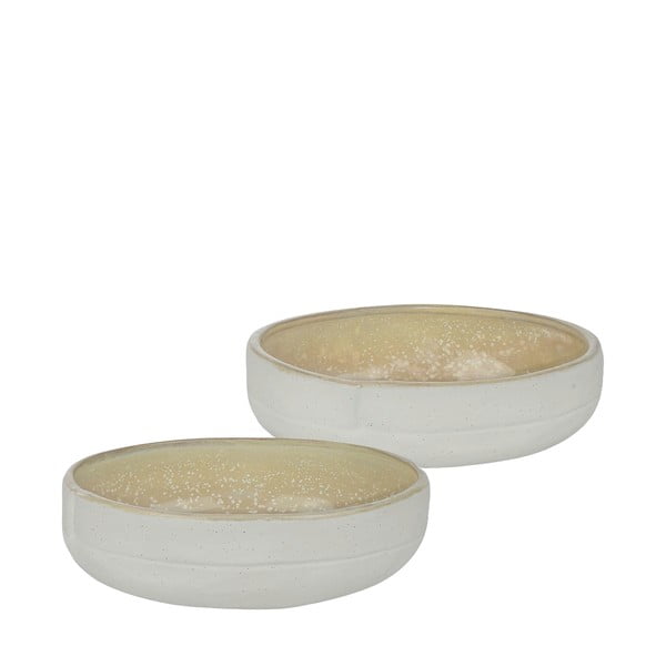 Bijelo-bež kamene zdjelice u setu 2 kom Sand Grain – Mette Ditmer Denmark