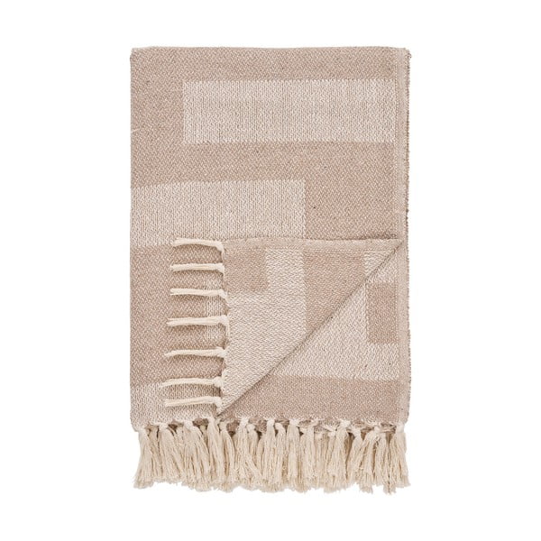 Svjetlo smeđa deka od recikliranog pamuka 130x180 cm Adana – House Nordic